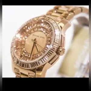 Jewelry | Michael Kors Rose Gold Baguette Ladies Watch  display picture 3